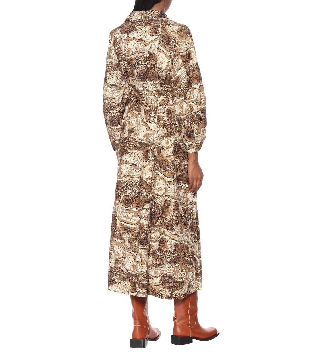 Robe chemise imprimée en coton | Ganni