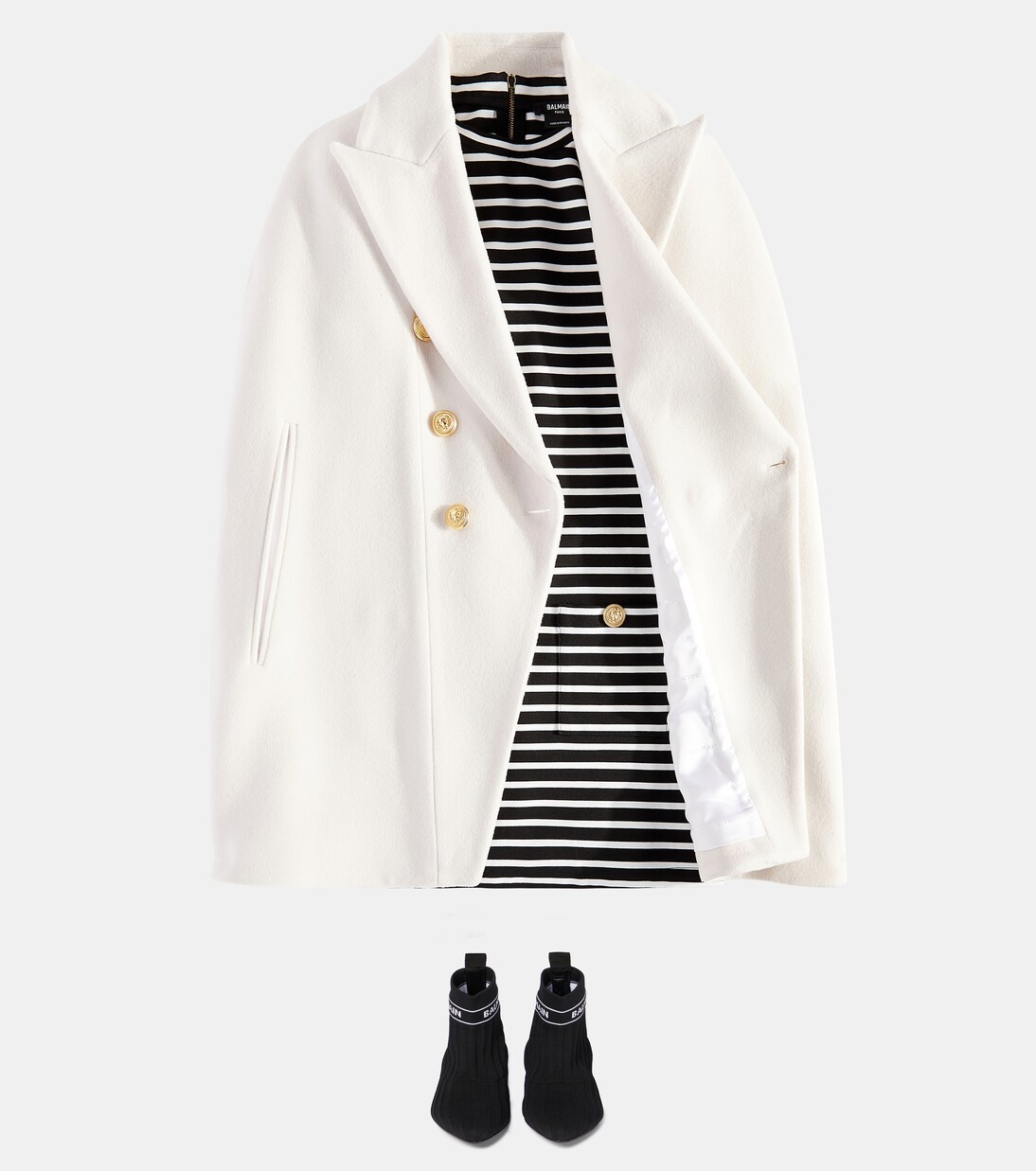 Stivaletti in maglia con logo | Balmain Kids