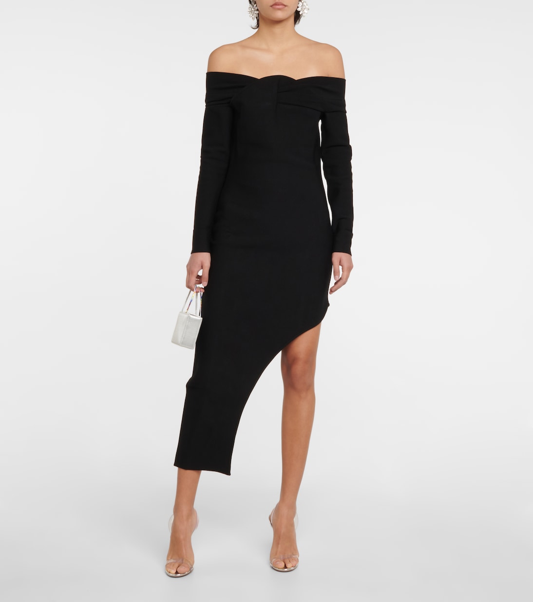 Belle off-shoulder knit midi dress | Safiyaa