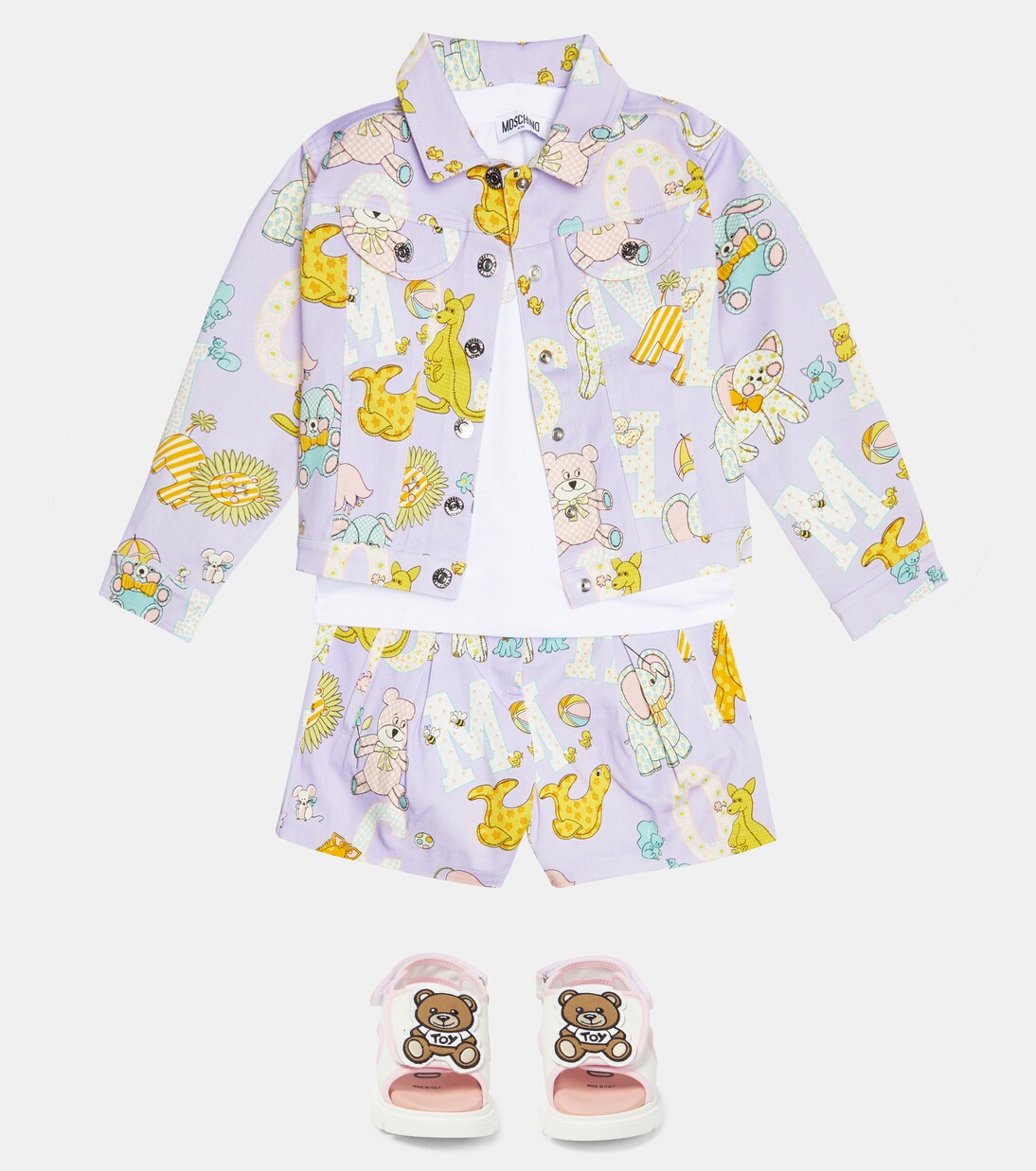 Logo cotton-blend T-shirt | Moschino Kids