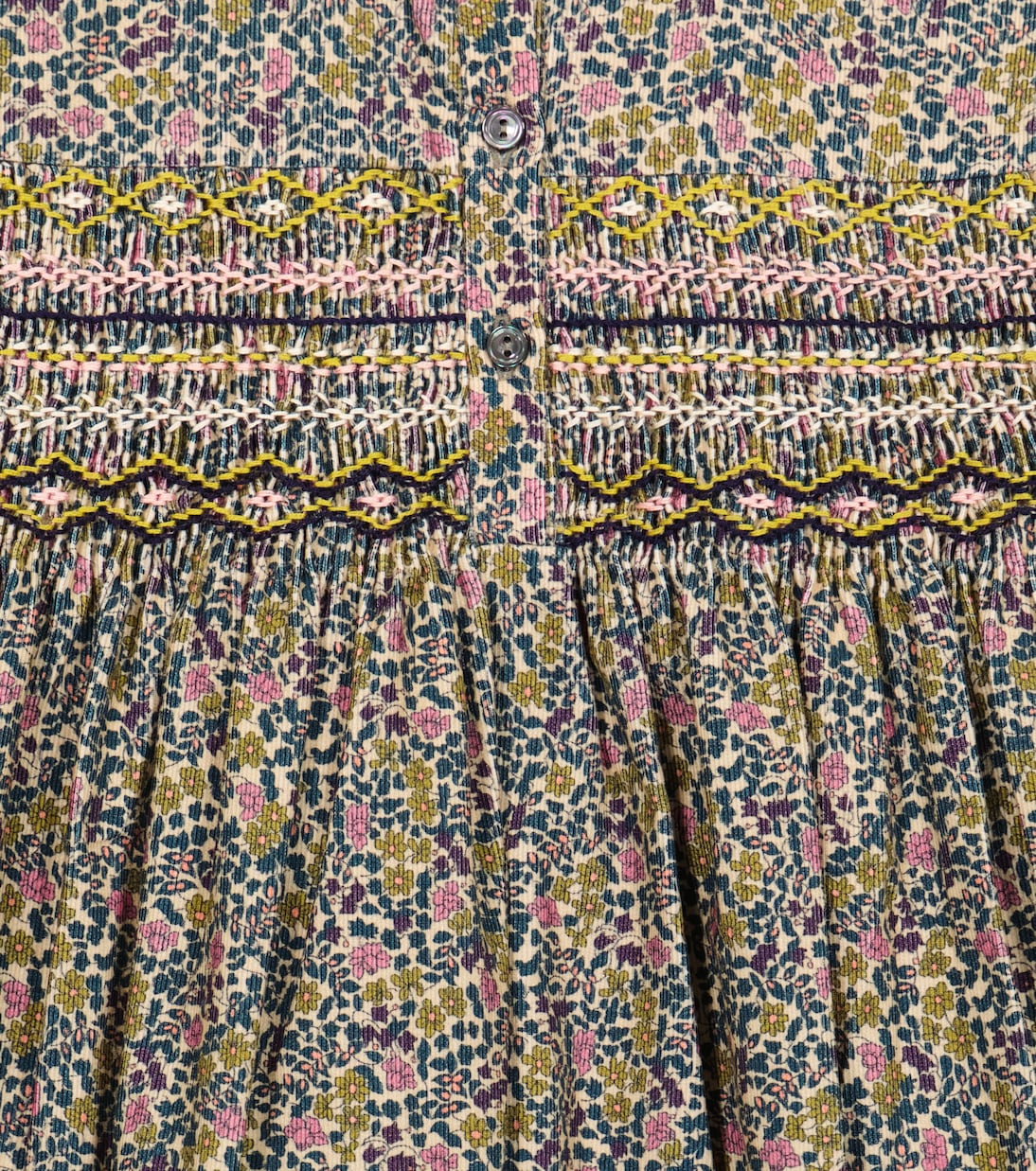 Robe Tamsin en velours côtelé à fleurs | Bonpoint