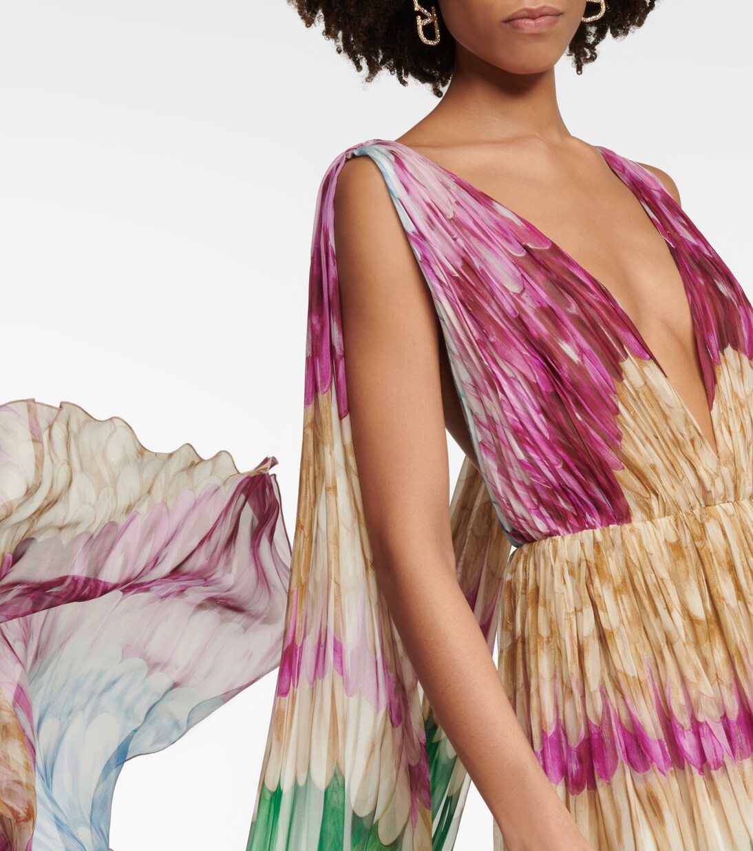 Robe longue imprimée en soie | Valentino