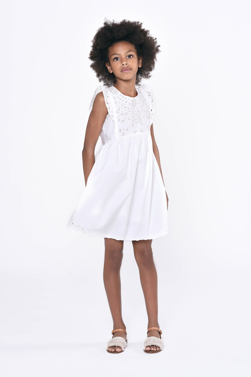 Eyelet cotton dress | Chloé Kids