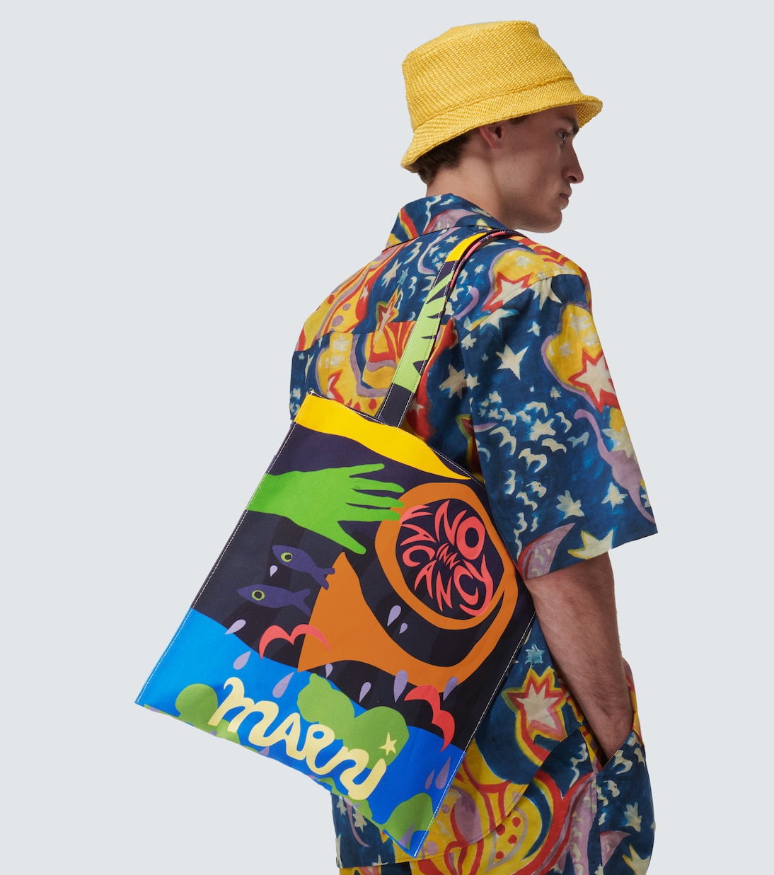 x No Vacancy Inn printed canvas tote bag | Marni