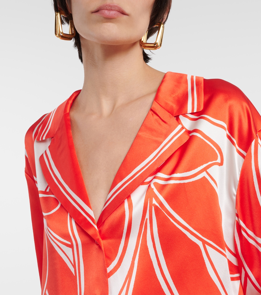 Bedrucktes Hemd Ramona aus Seidensatin | SIR