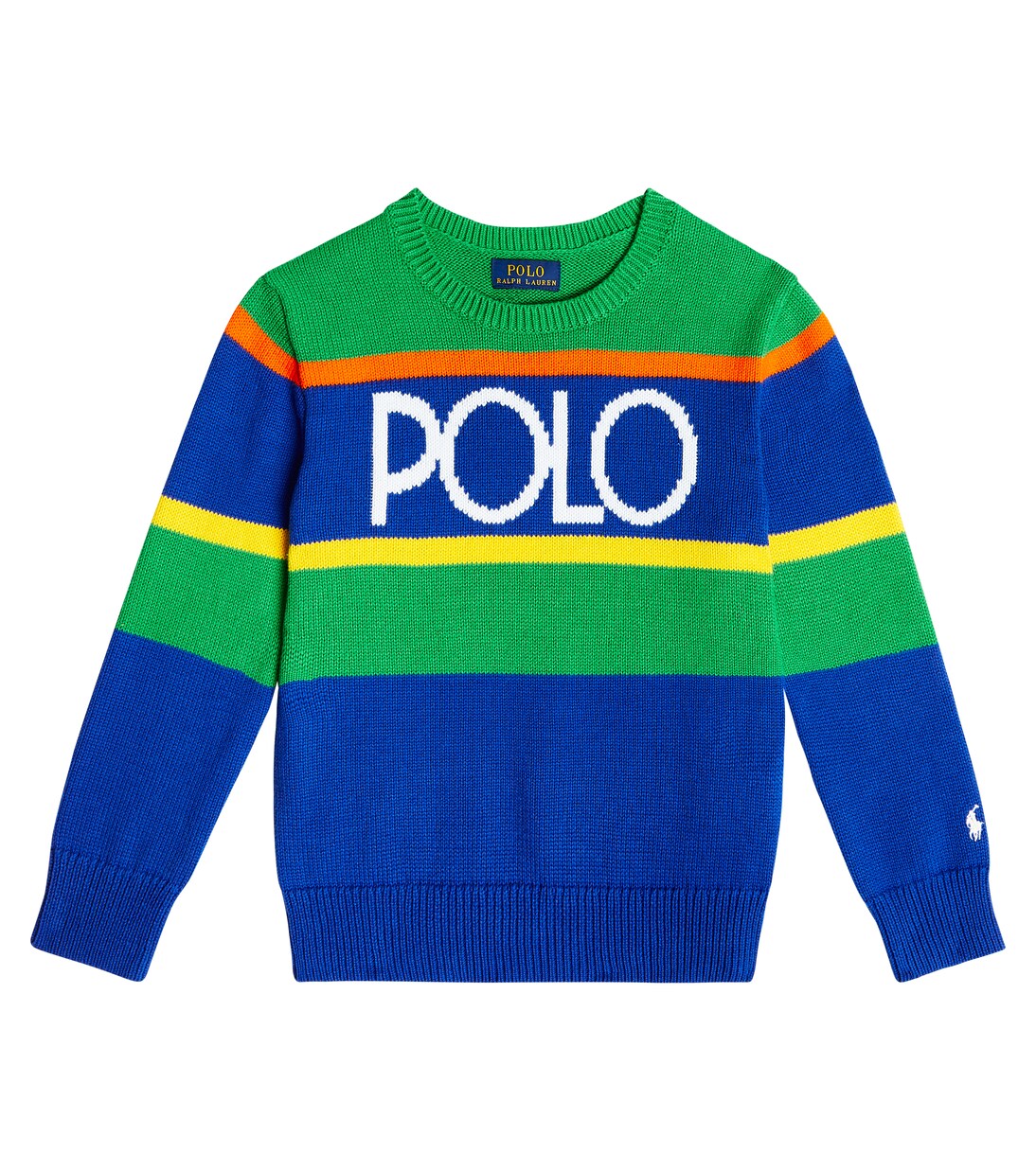 Logo intarsia cotton sweater | Polo Ralph Lauren Kids