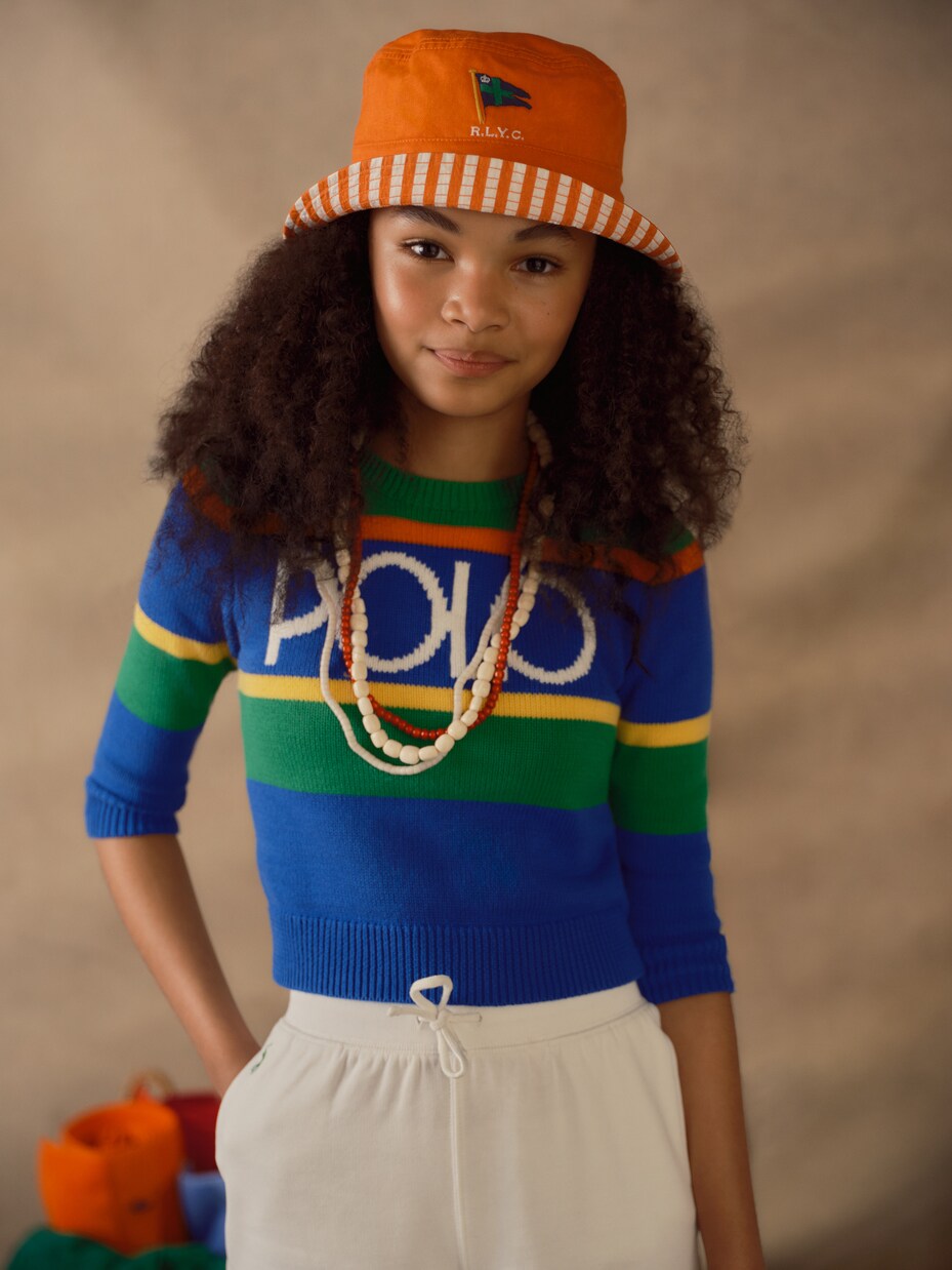 Logo intarsia cotton sweater | Polo Ralph Lauren Kids