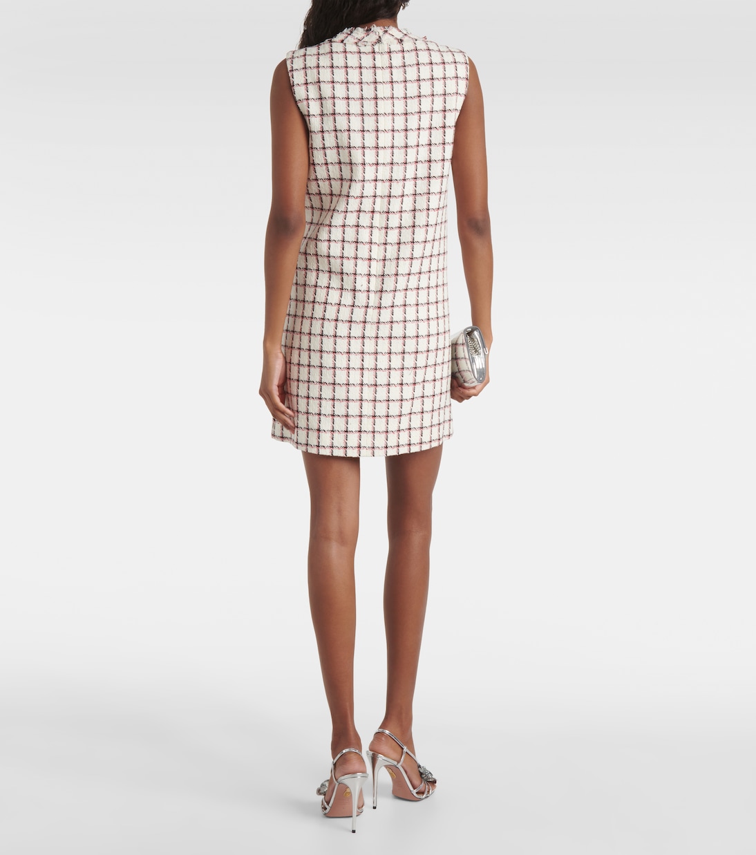 Vestido corto Laurel de tweed de algodón | Veronica Beard