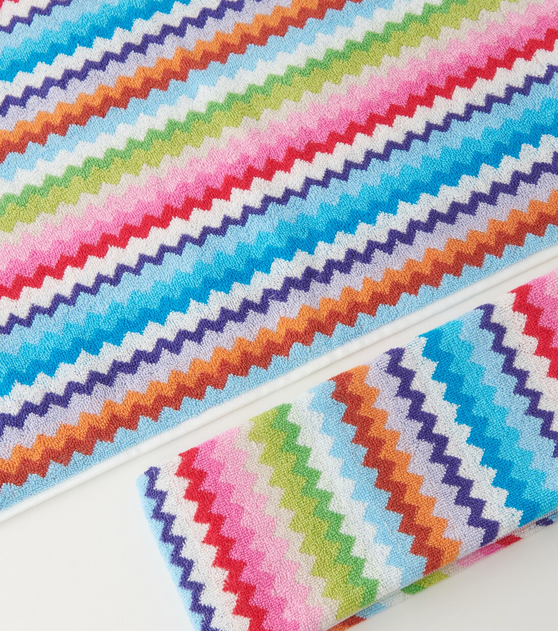 Riverbero set of 2 Zigzag cotton terry towels | Missoni