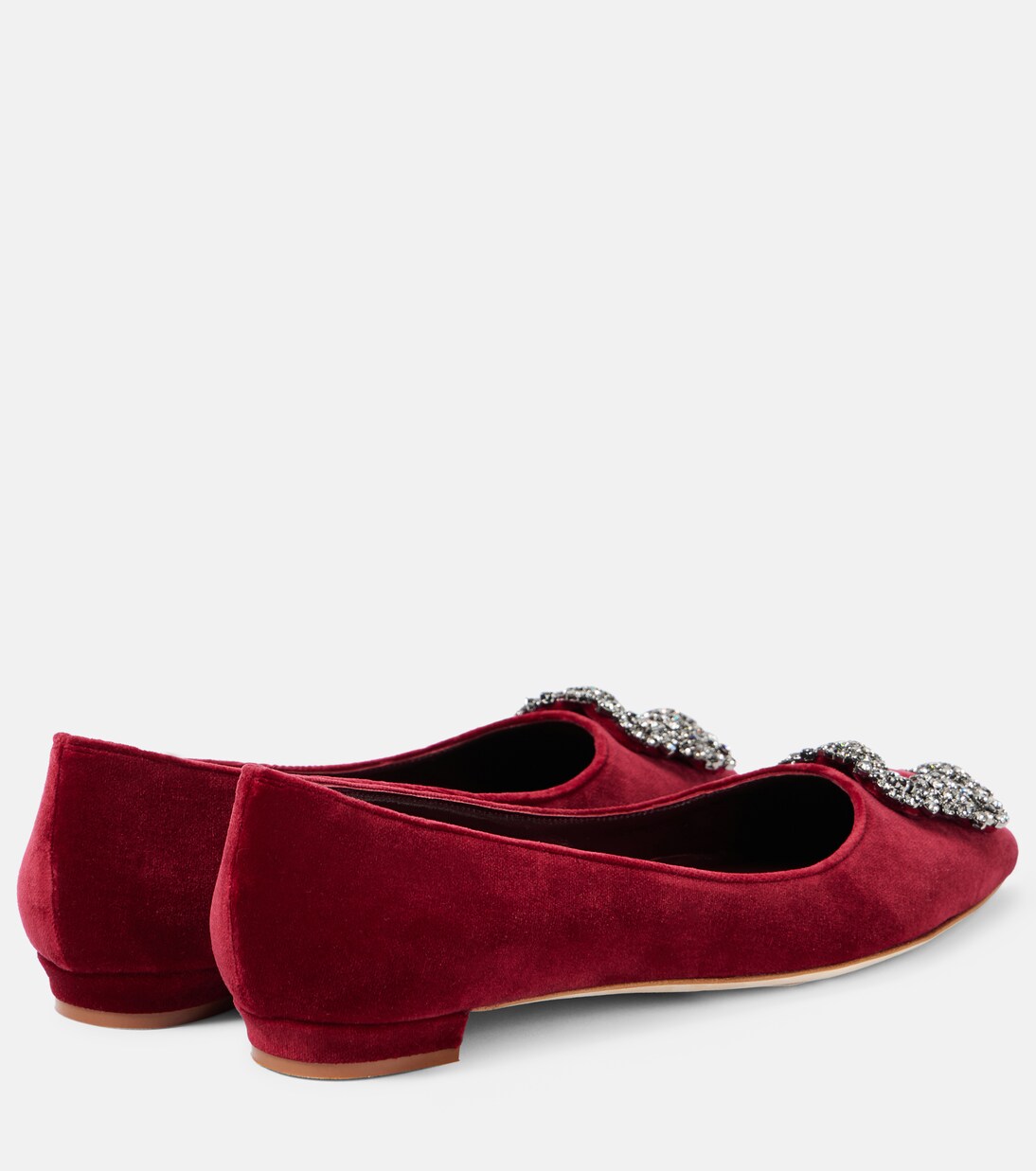 Hangisi embellished velvet ballet flats | Manolo Blahnik