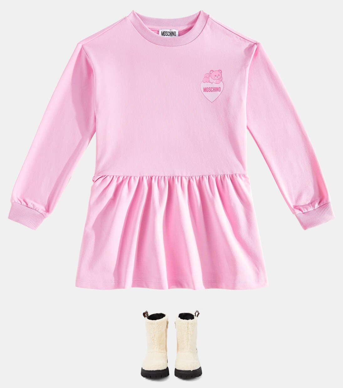 Robe imprimée en coton mélangé | Moschino Kids