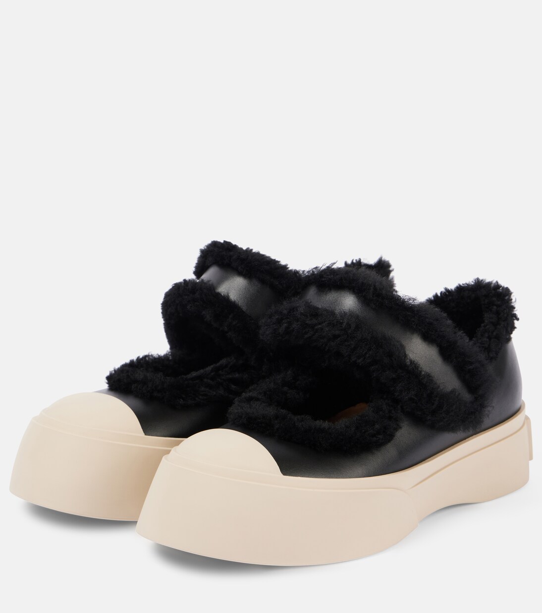 Pablo shearling-lined leather sneakers | Marni