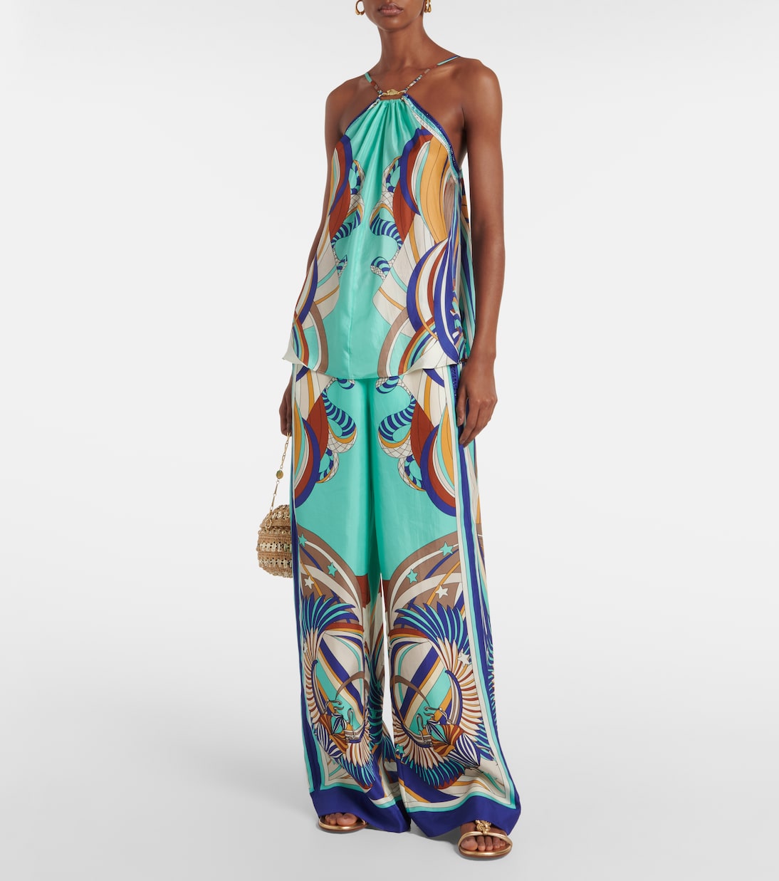 Bedrucktes Top aus Seide | Camilla