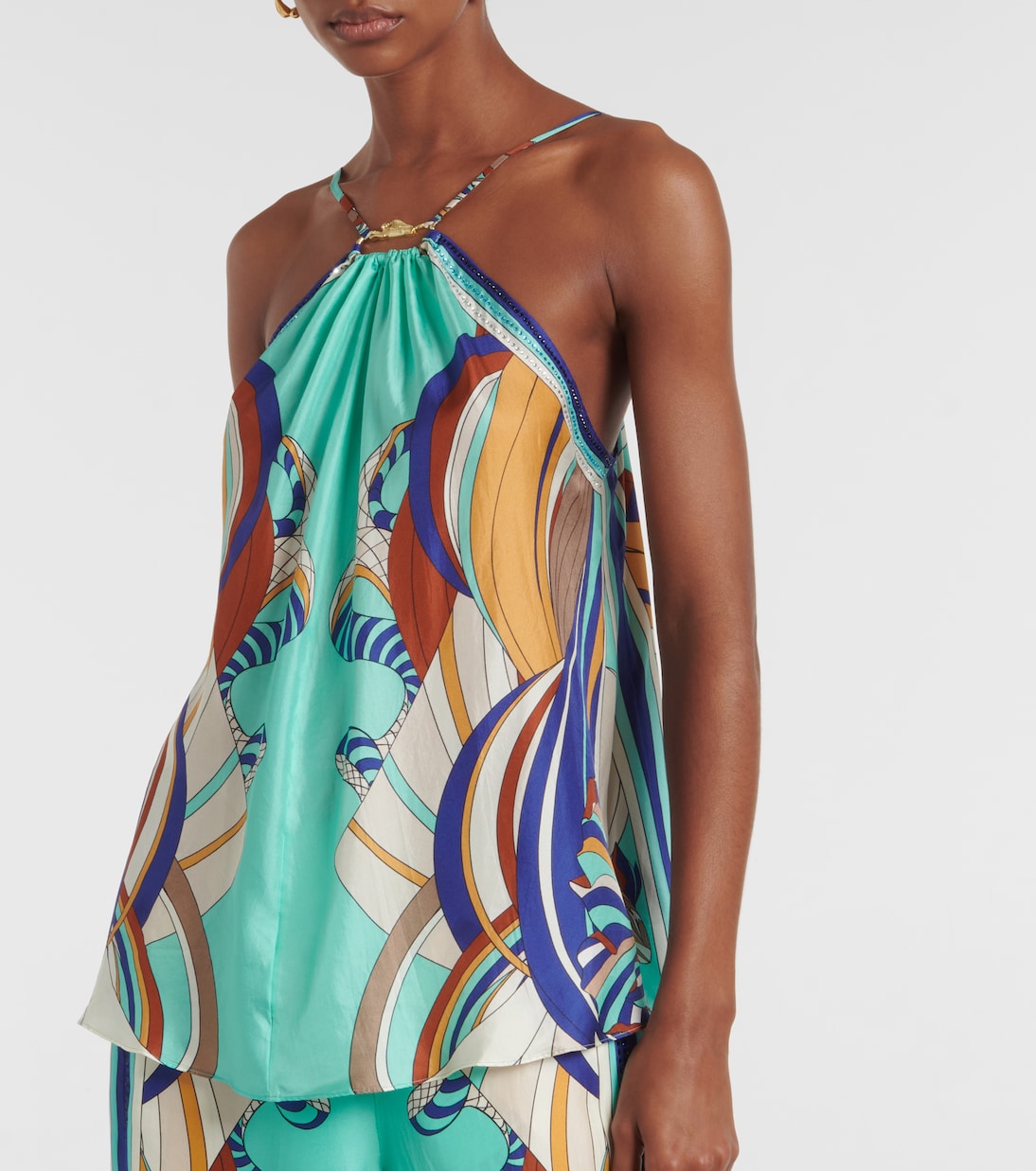 Bedrucktes Top aus Seide | Camilla