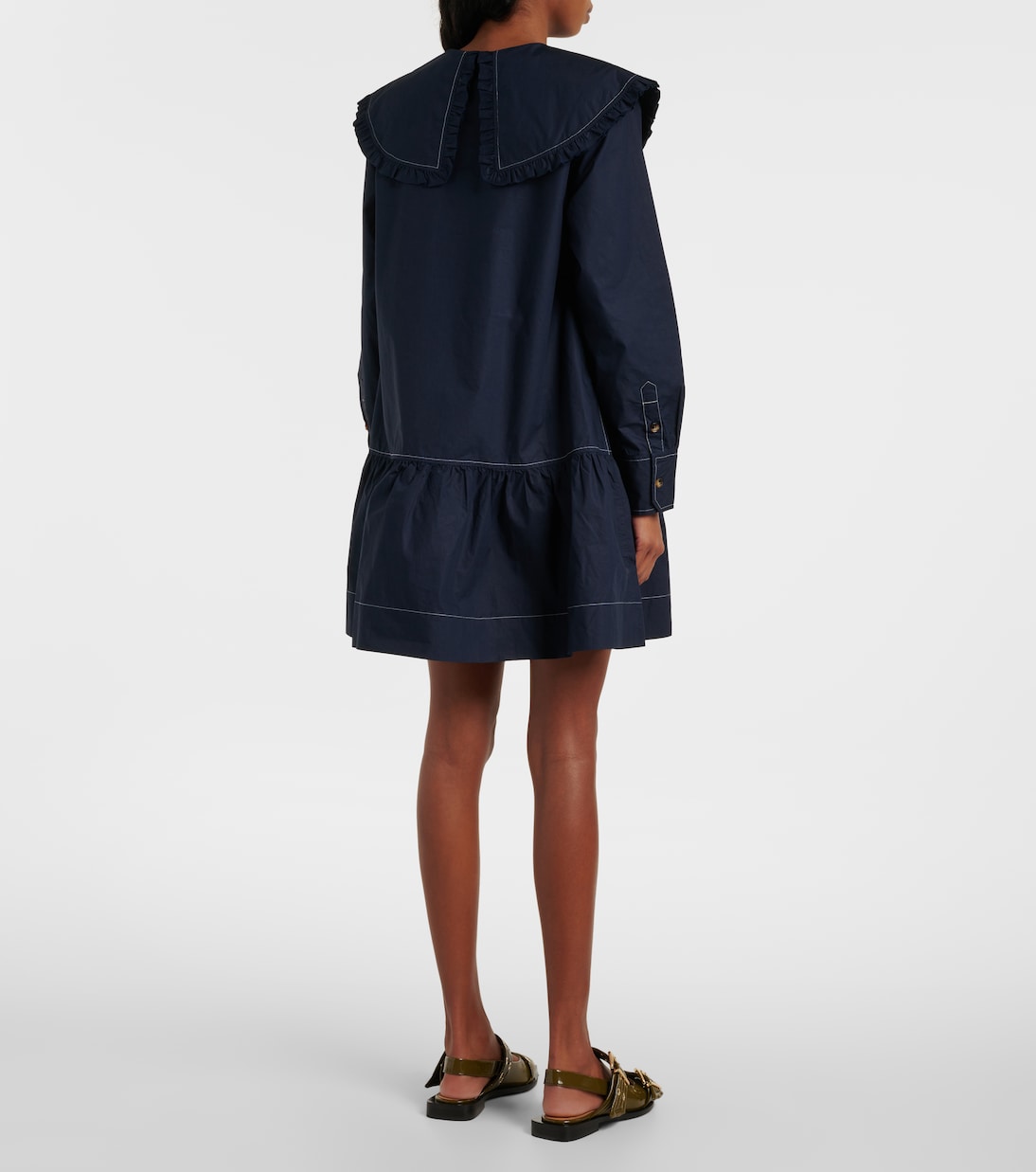 Vestido camisero de algodón | Ganni