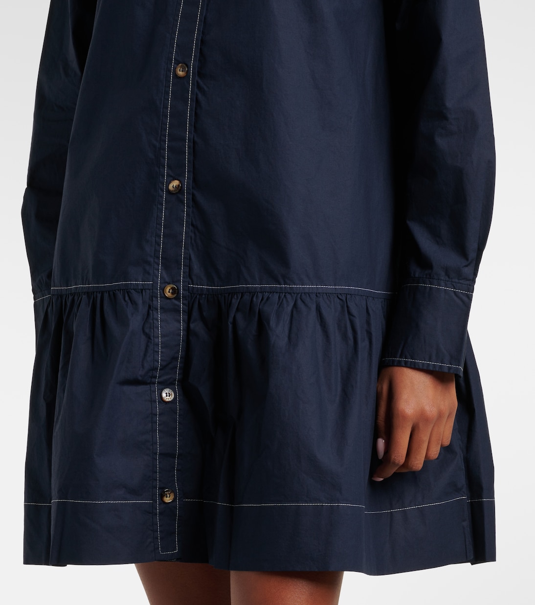 Vestido camisero de algodón | Ganni