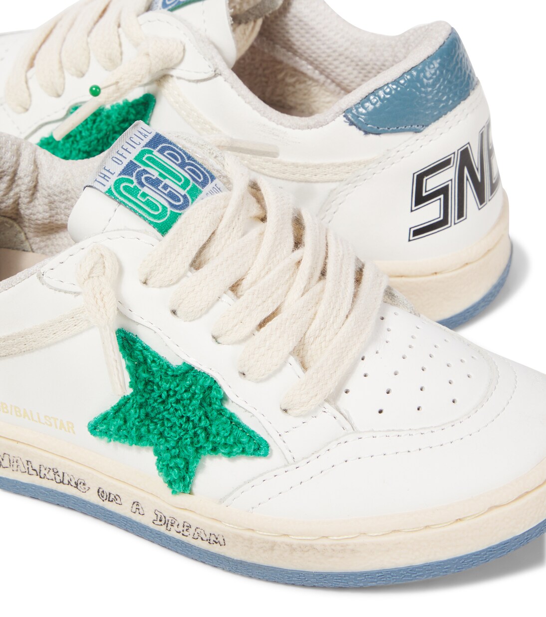 Bestickte Sneakers Ballstar aus Leder | Golden Goose Kids