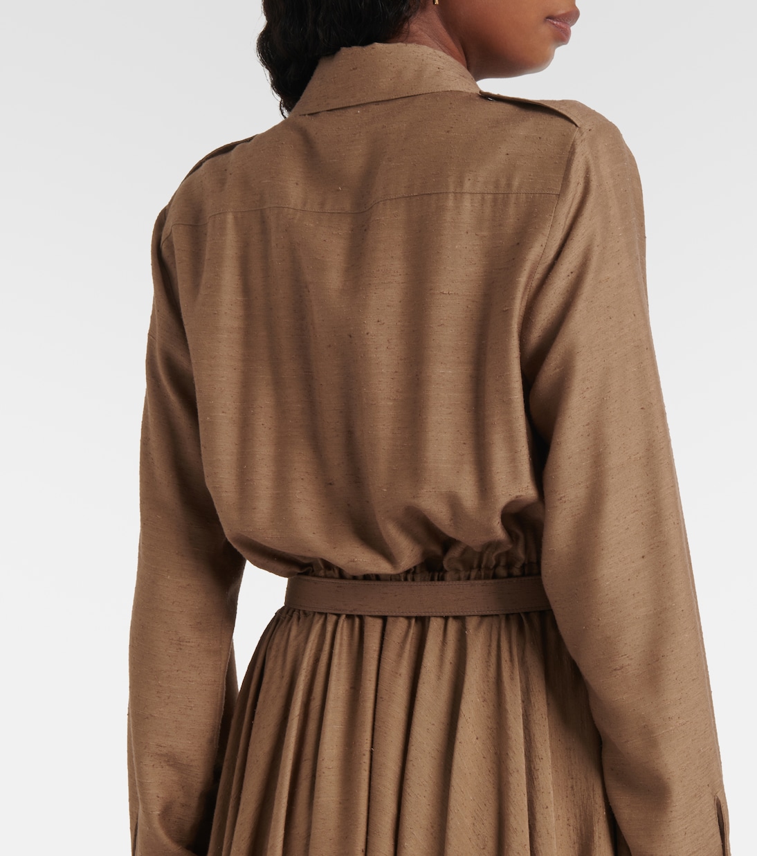 Lela不对称真丝衬衫式连衣裙 | Loro Piana