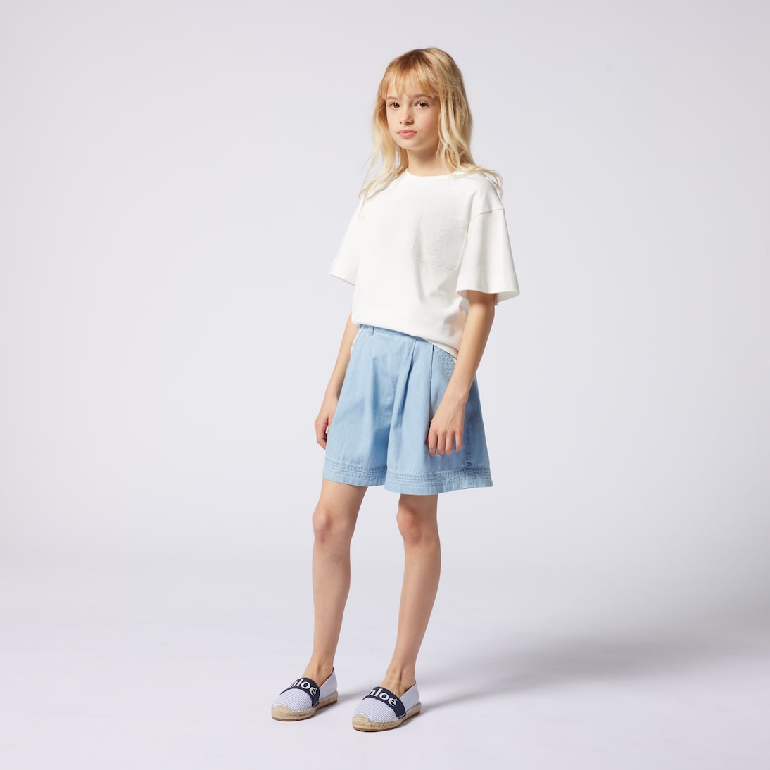 Denim Bermuda shorts | Chloé Kids