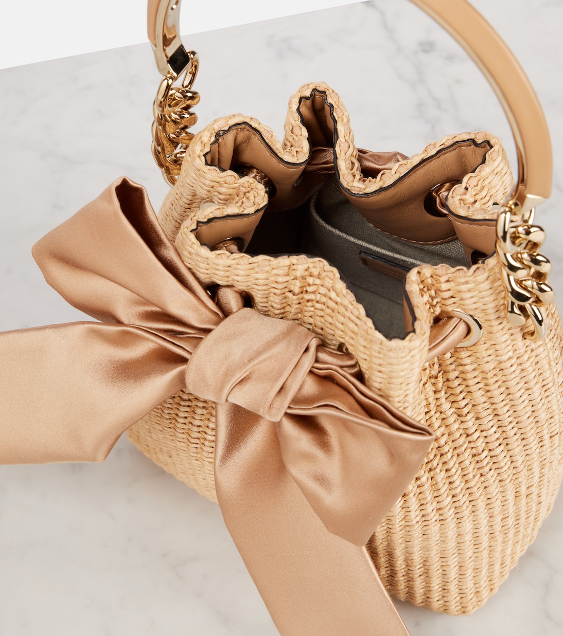 Bon Bon raffia bucket bag | Jimmy Choo