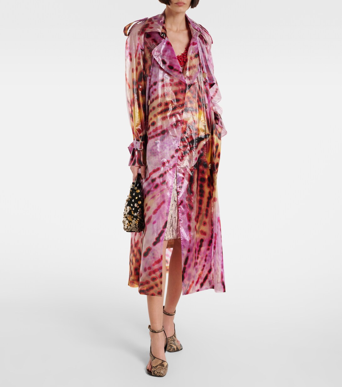 Printed double-breasted trench coat | Dries Van Noten