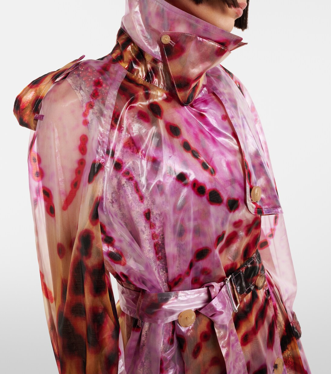 Printed double-breasted trench coat | Dries Van Noten