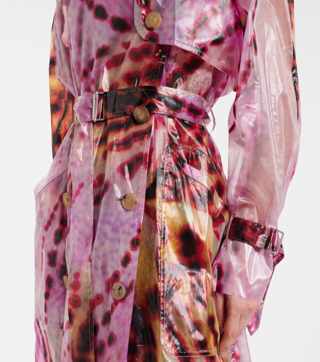 Printed double-breasted trench coat | Dries Van Noten