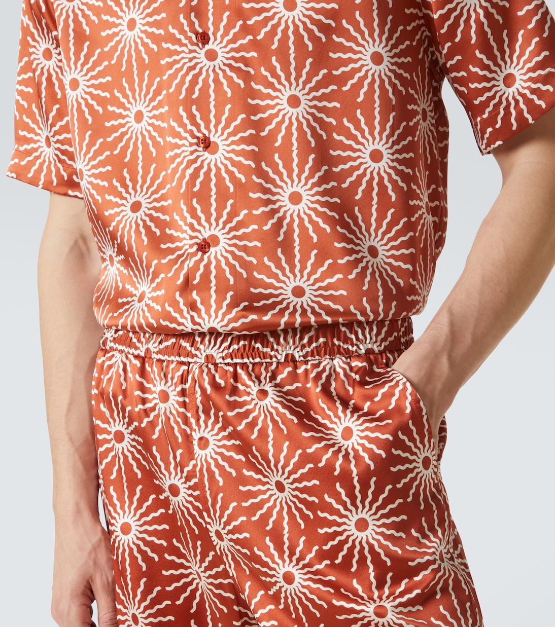 Palma printed silk-blend shorts | Frescobol Carioca