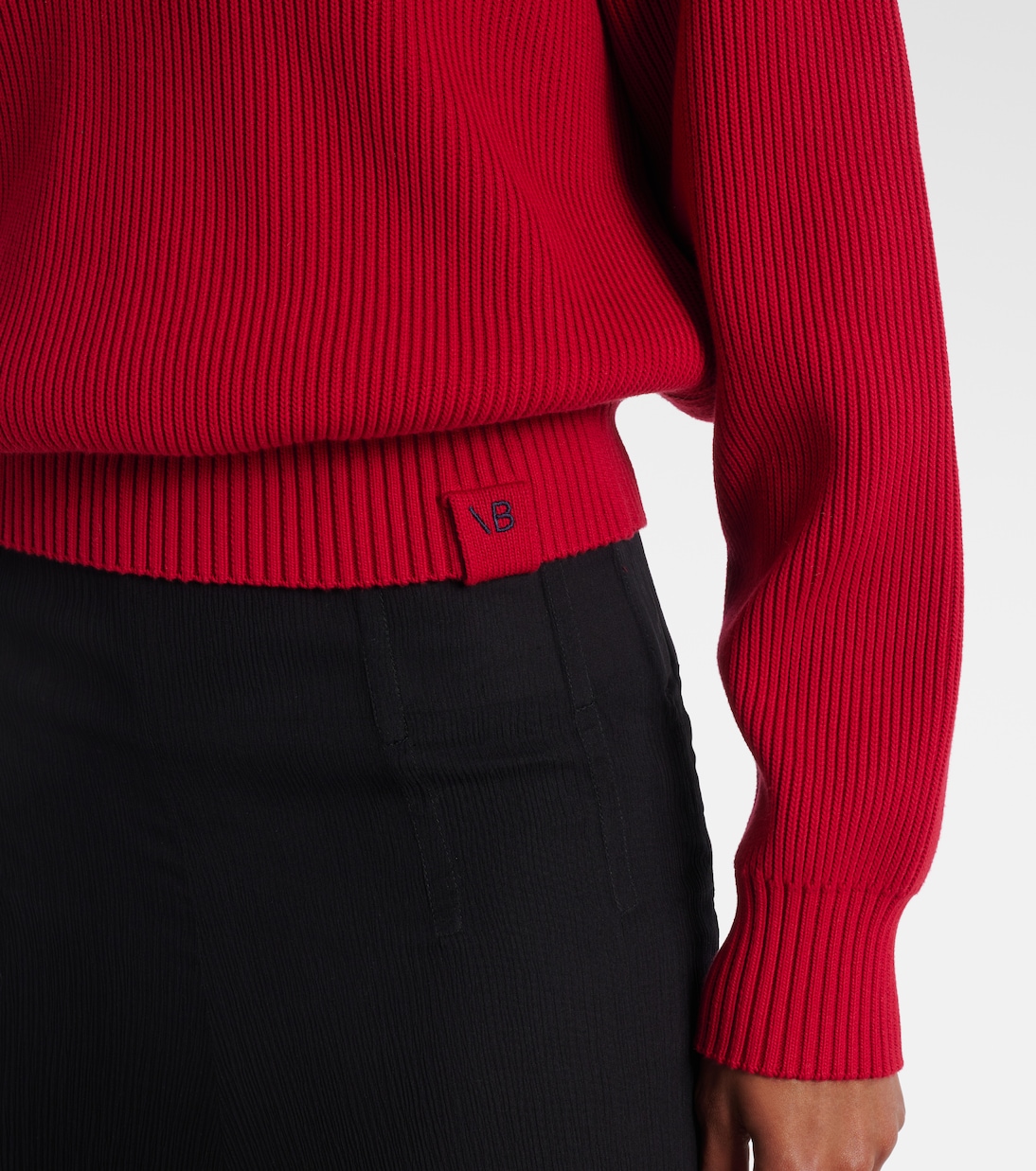 Ribbed-knit cotton and silk-blend sweater | Victoria Beckham