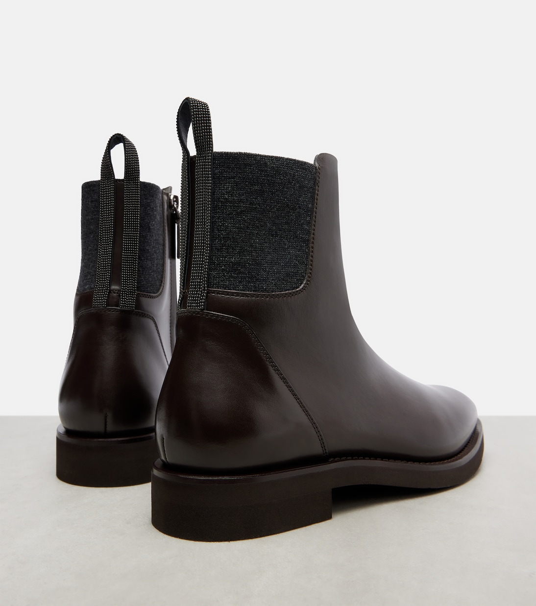 Chelsea Monili leather ankle boots | Brunello Cucinelli