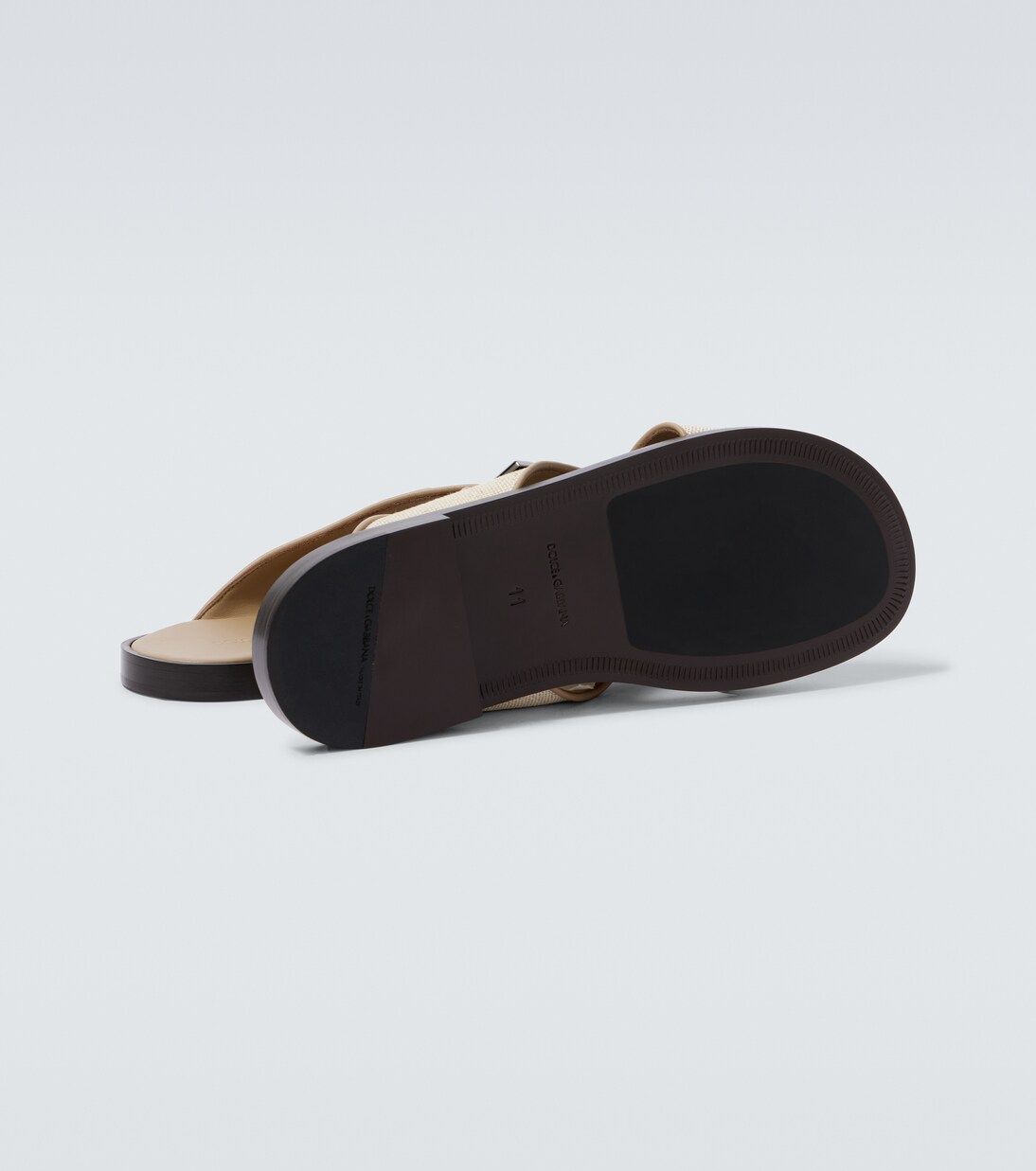 DG leather-trimmed canvas slides | Dolce&Gabbana