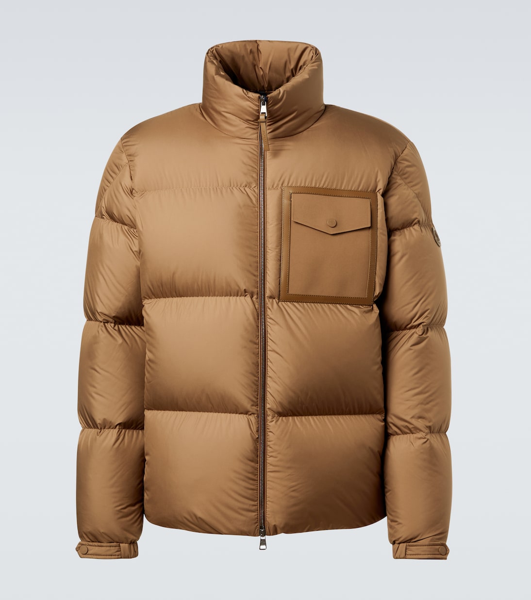 Chinon leather-trimmed down jacket | Moncler