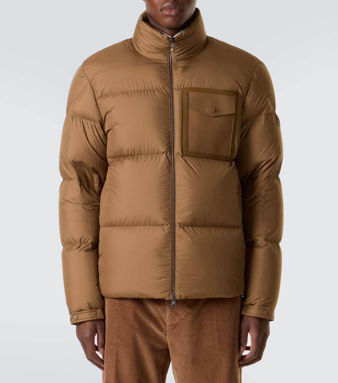 Chinon leather-trimmed down jacket | Moncler