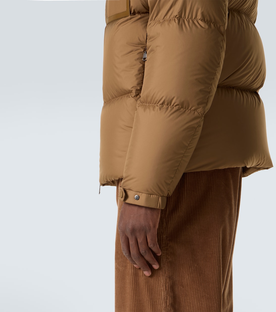 Chinon leather-trimmed down jacket | Moncler