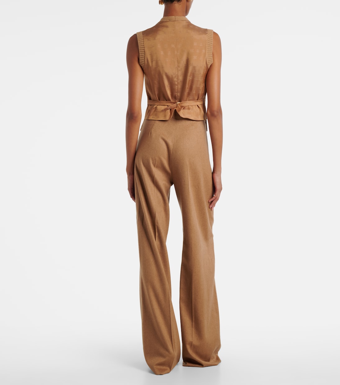 Madre paneled wool-blend and satin vest | Max Mara