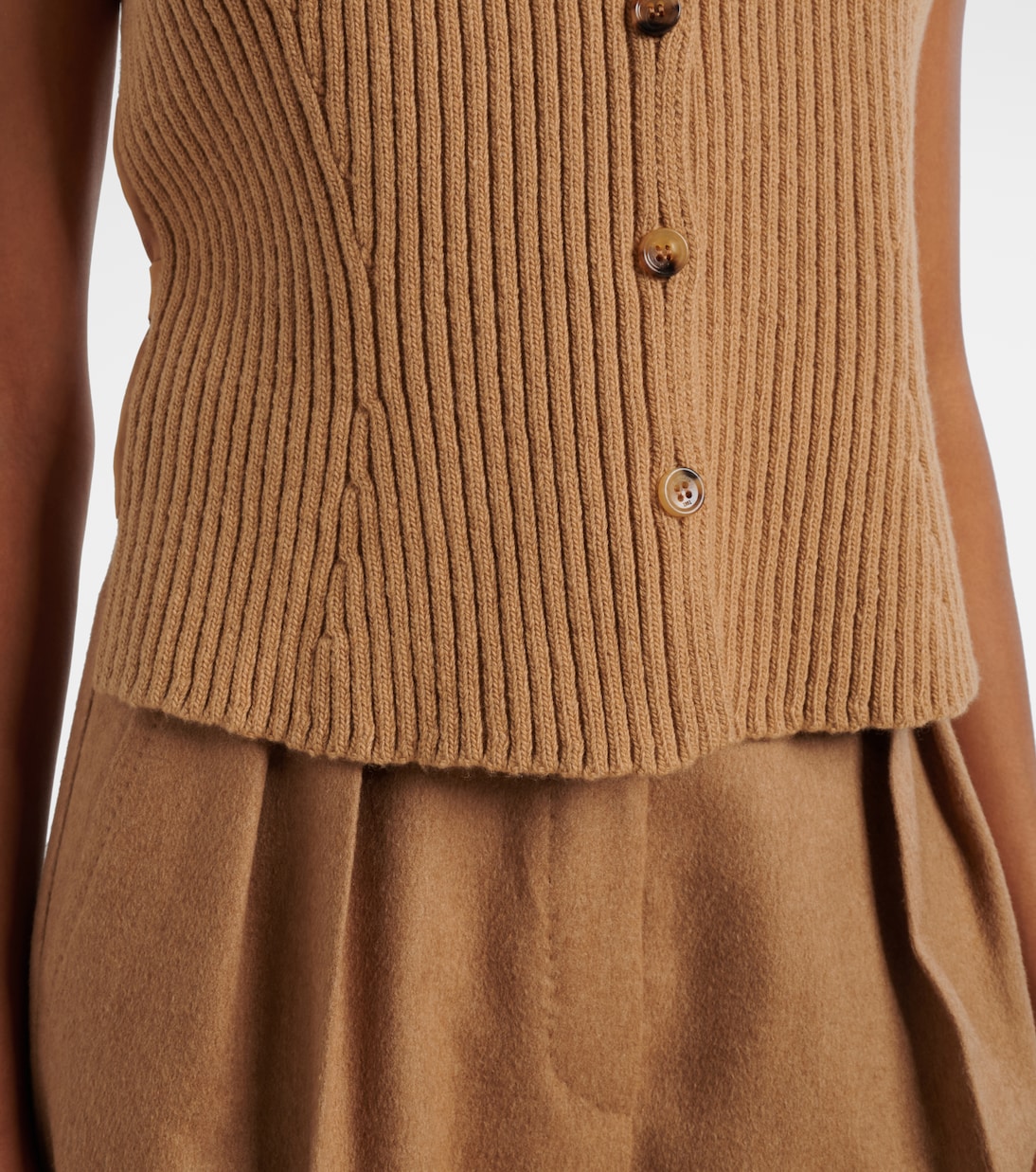 Madre paneled wool-blend and satin vest | Max Mara