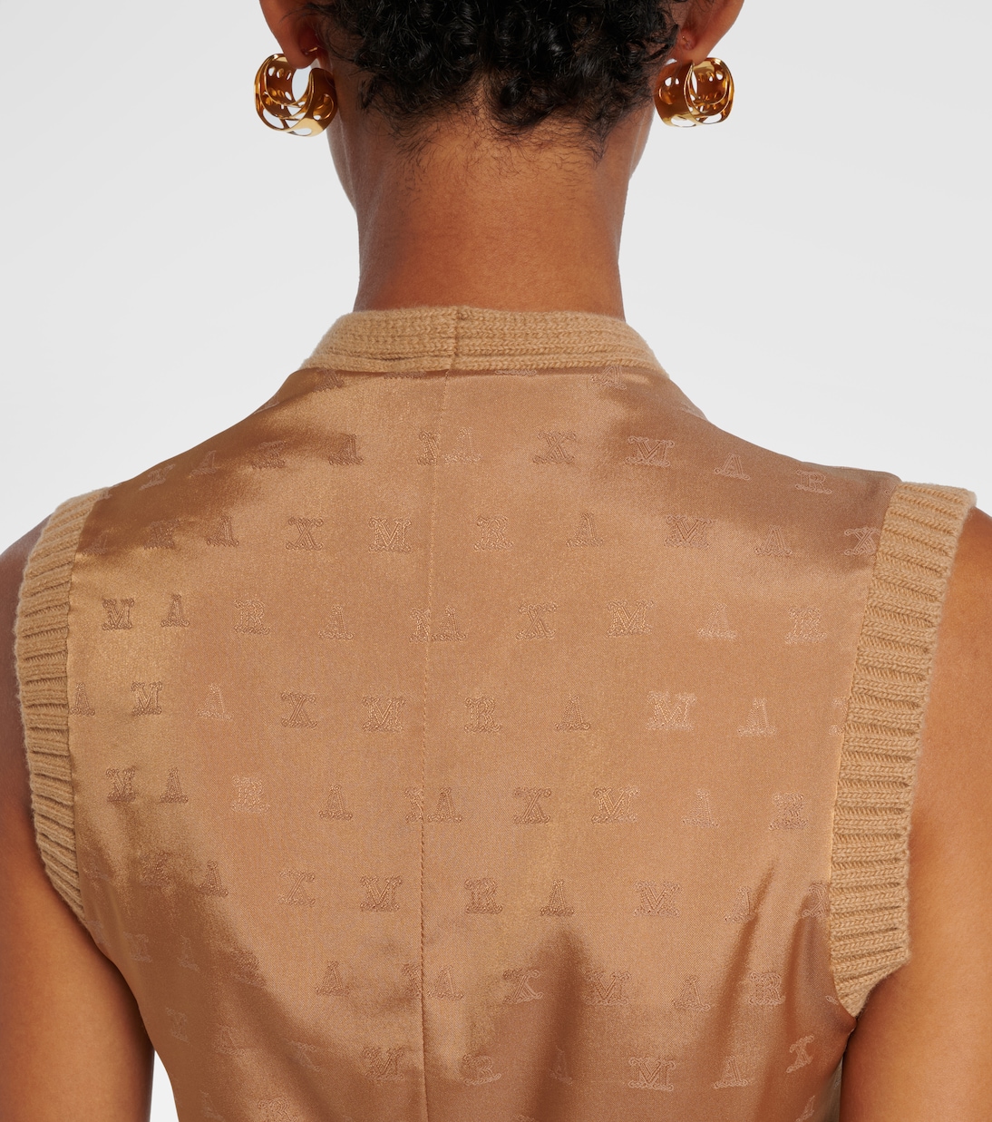 Madre paneled wool-blend and satin vest | Max Mara