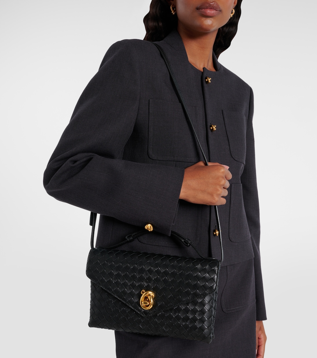 Sac Knot Lock Small en cuir Intrecciato | Bottega Veneta