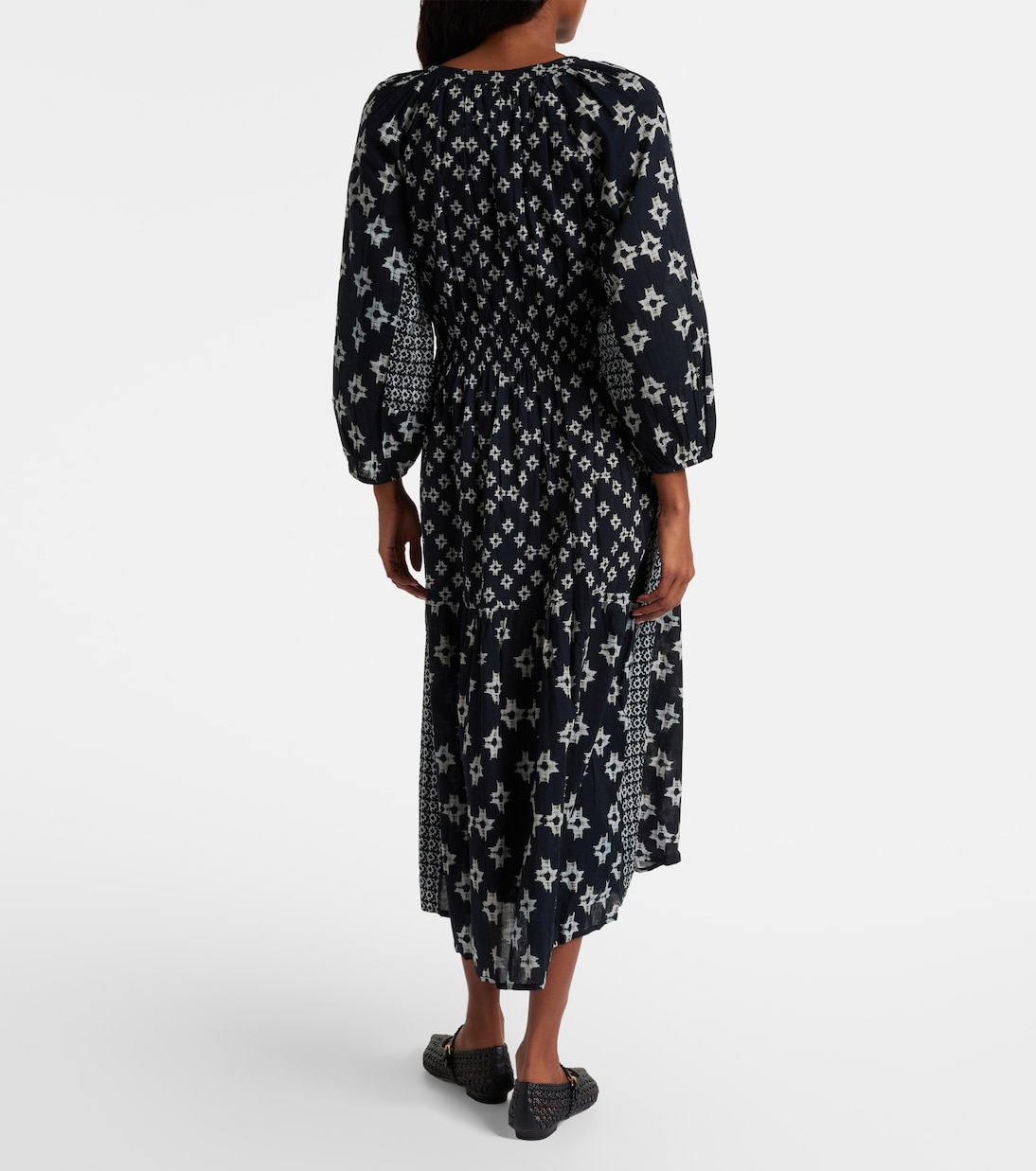 Robe midi Elen brodée en coton | Velvet