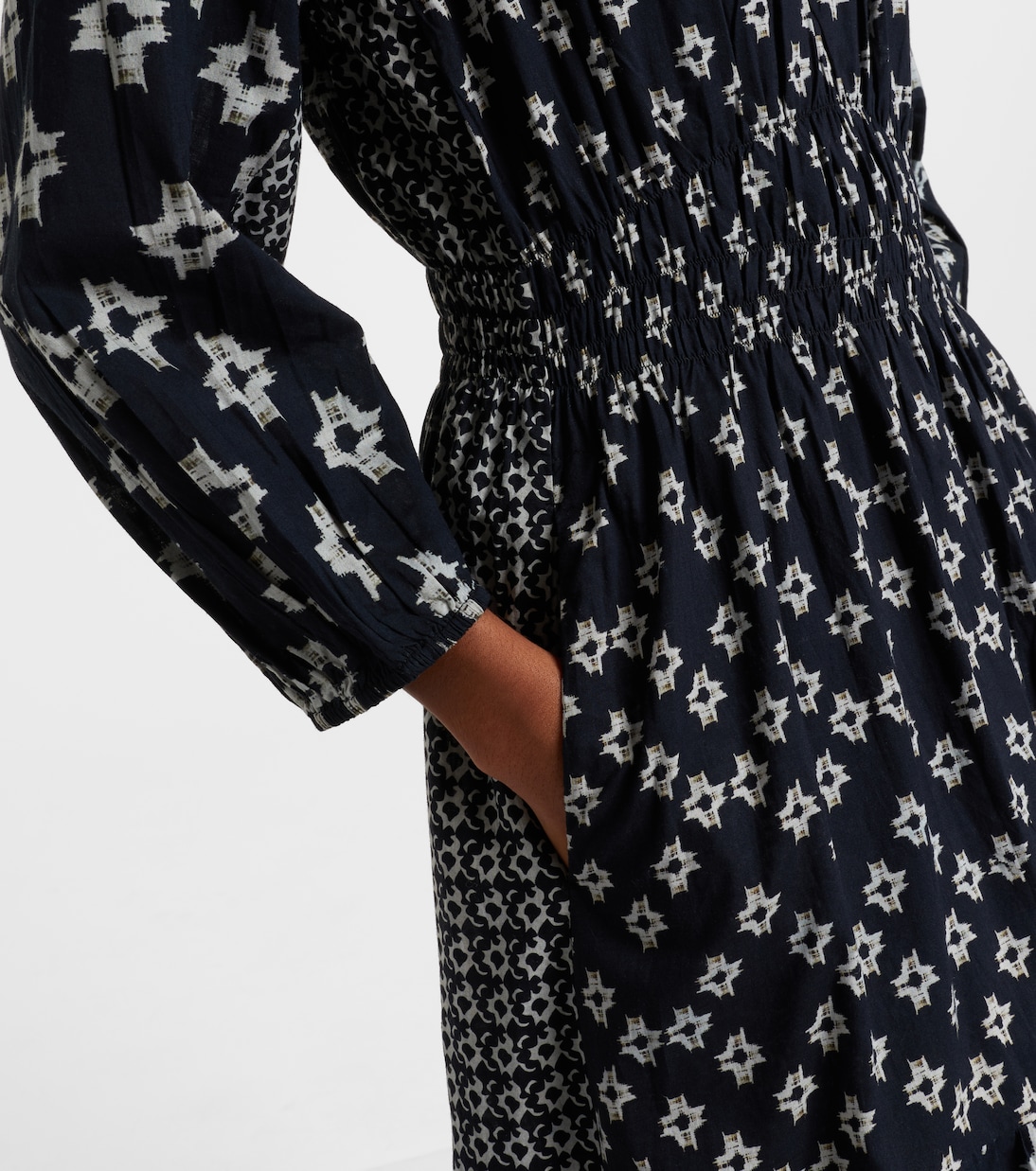 Robe midi Elen brodée en coton | Velvet