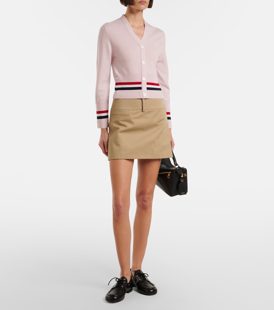 Cardigan cropped in cashmere | Thom Browne
