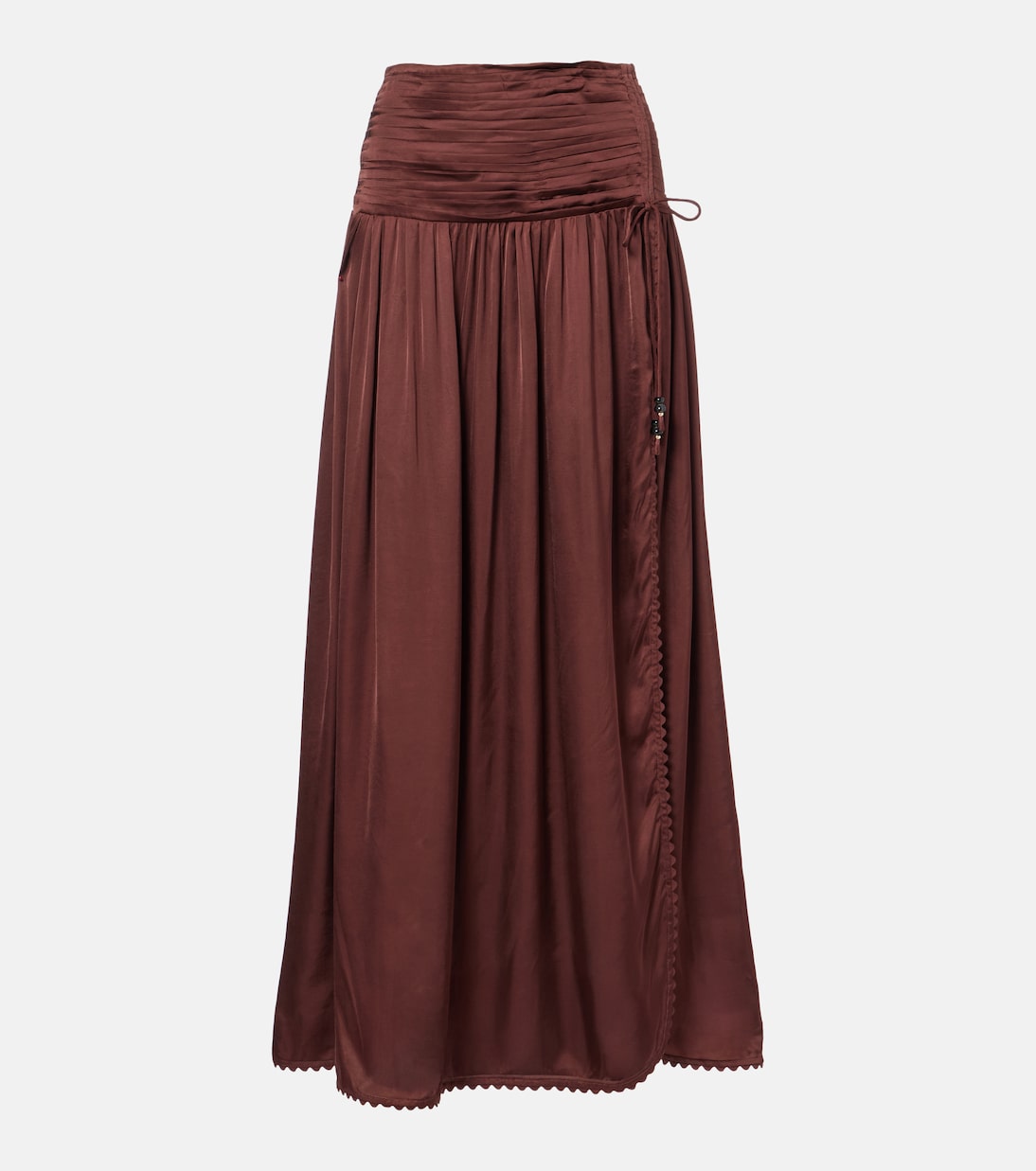 Carla pleated satin maxi skirt | Poupette St Barth