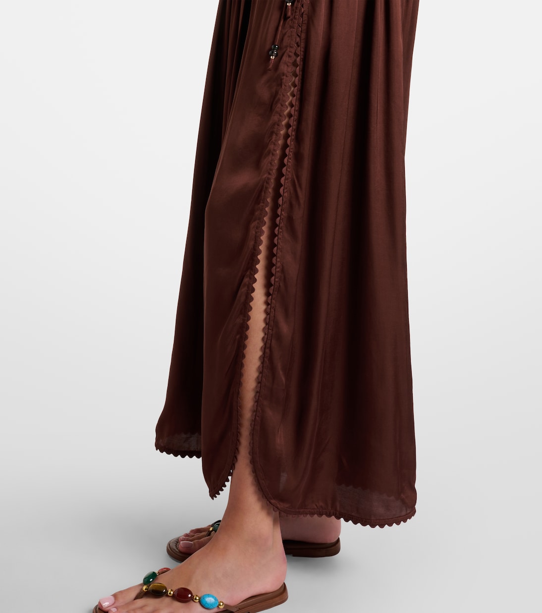 Carla pleated satin maxi skirt | Poupette St Barth