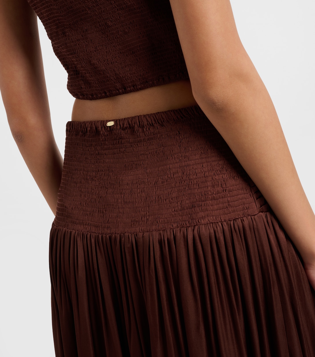 Carla pleated satin maxi skirt | Poupette St Barth