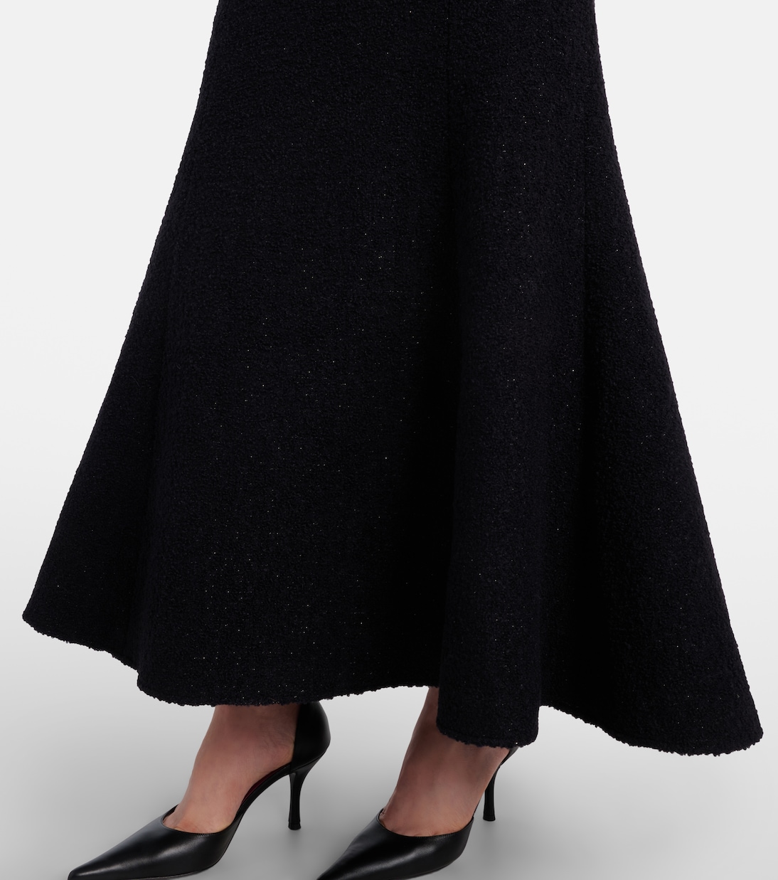 Off-Shoulder-Midikleid aus Bouclé | Self-Portrait