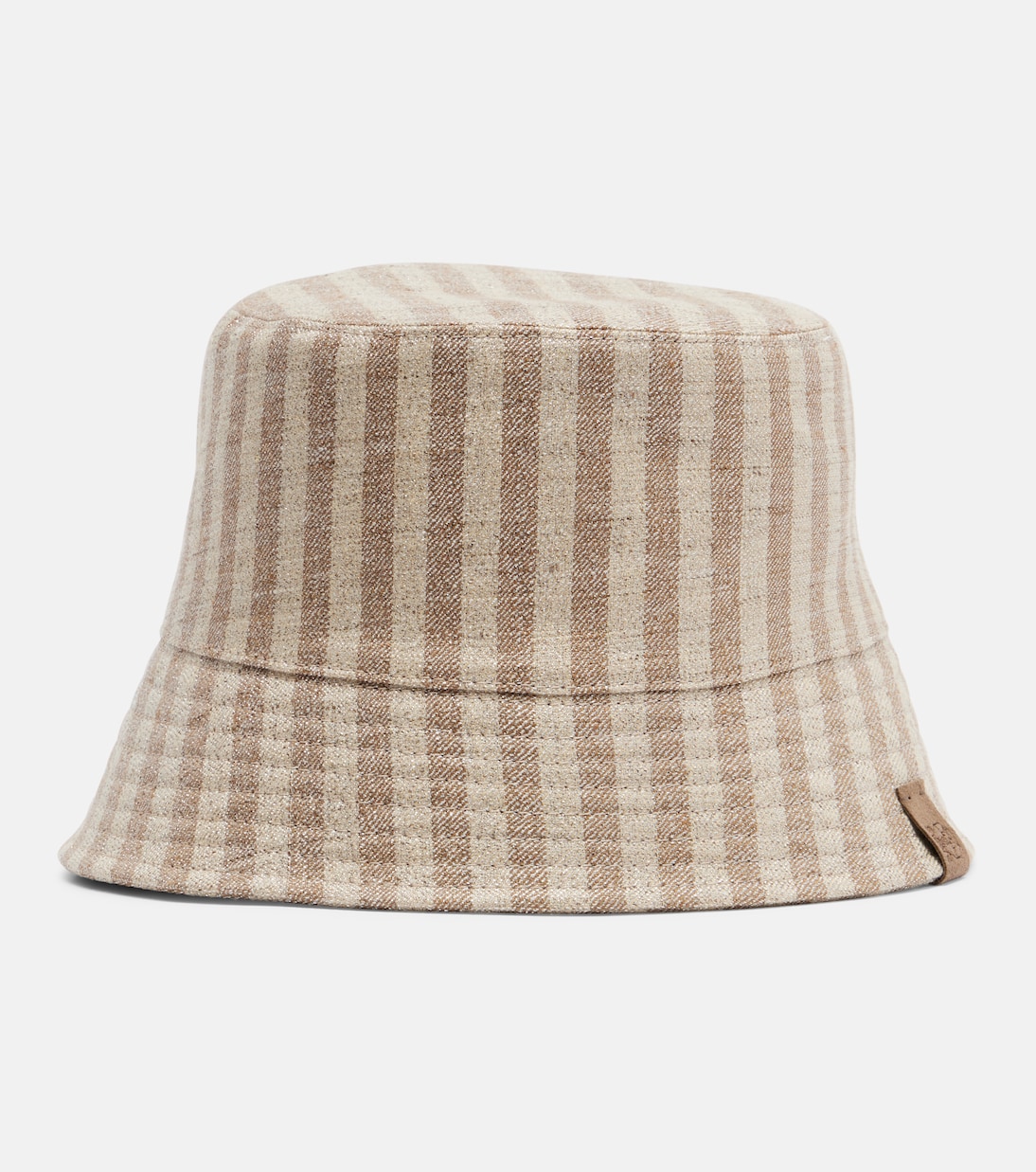 Chapeau bob rayé en toile | Brunello Cucinelli