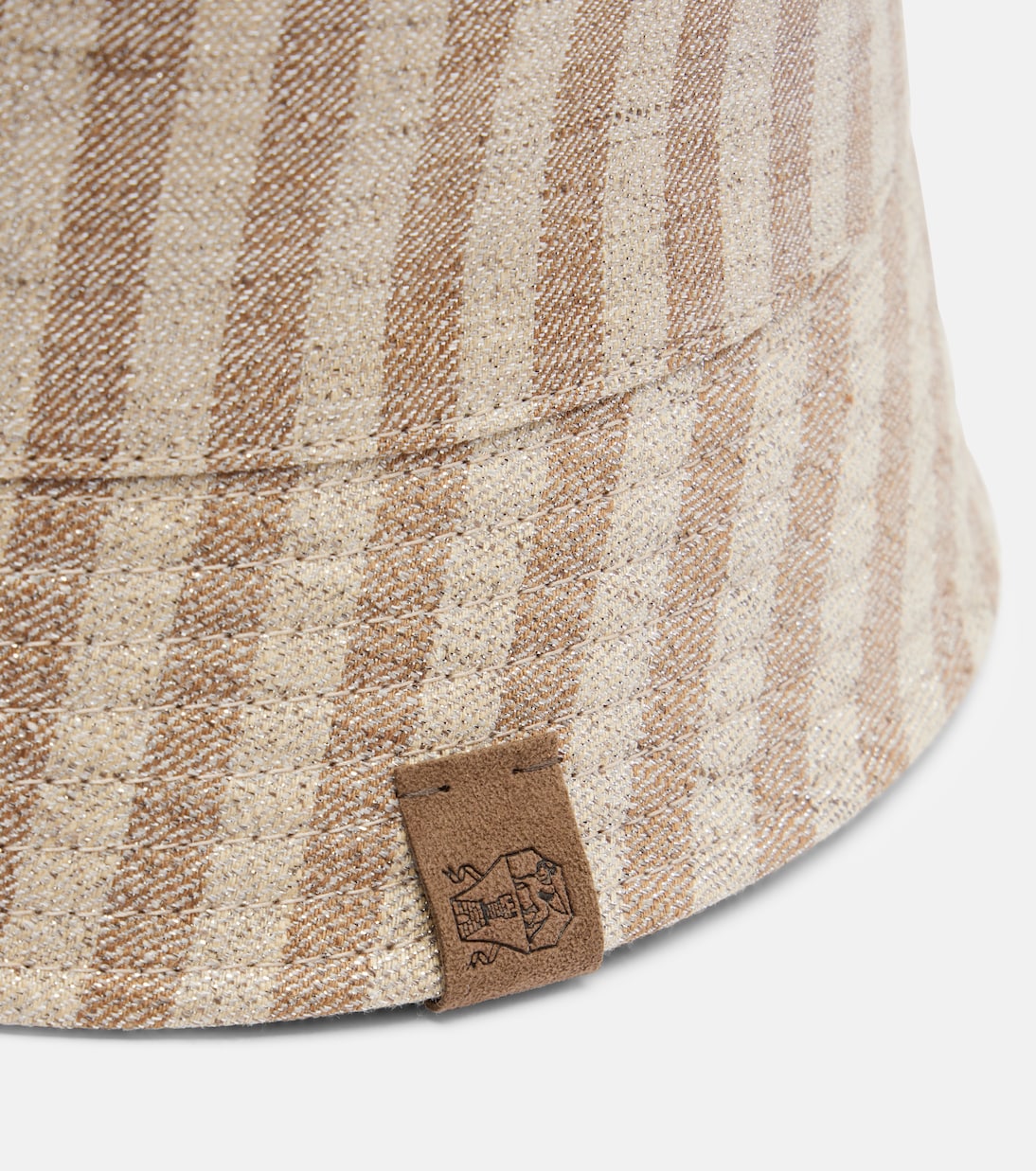 Chapeau bob rayé en toile | Brunello Cucinelli