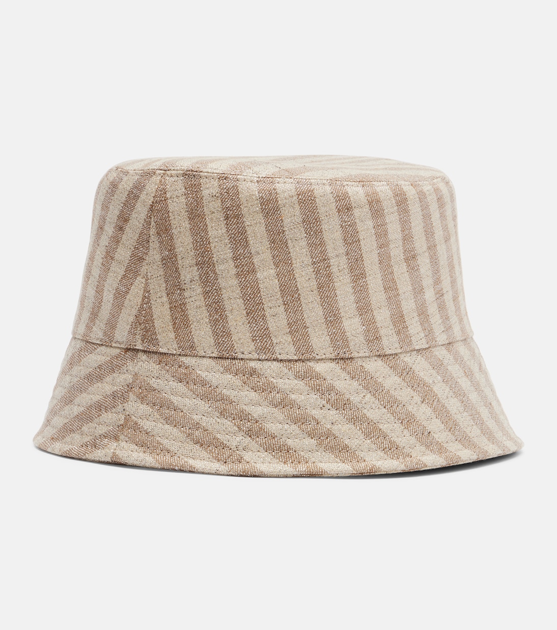Chapeau bob rayé en toile | Brunello Cucinelli
