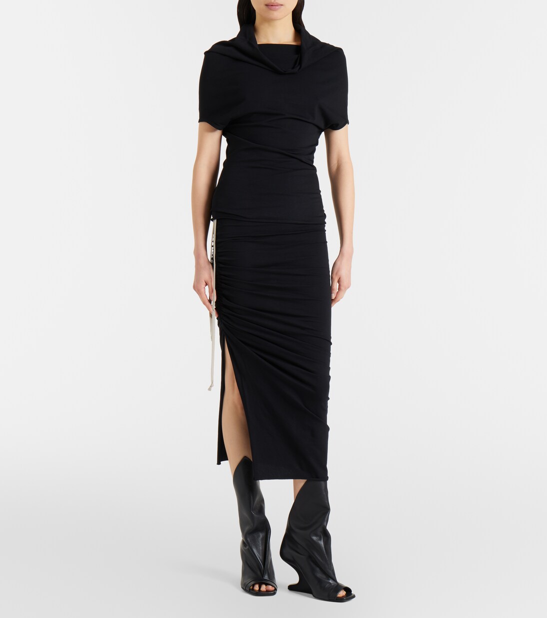 Falda midi Edfu de jersey de algodón | Rick Owens