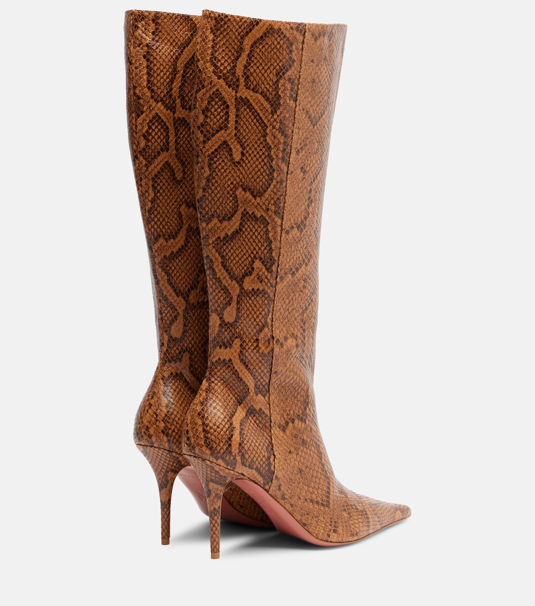 Botas altas Barbara de piel grabada | Amina Muaddi